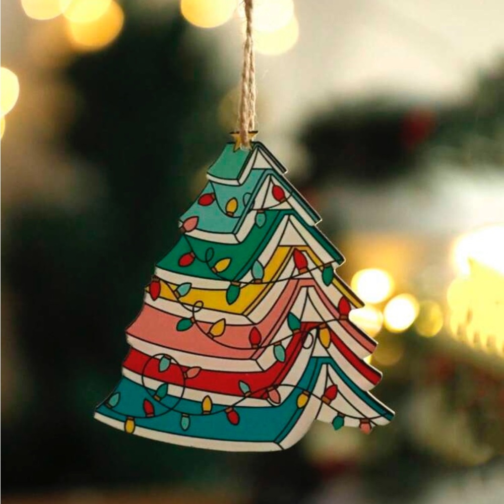 Colorful Book Tree Ornament